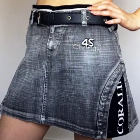 90S Y2K MID TO LOW WAIST WAISTED MINI JEANS DENIMS SKIRT