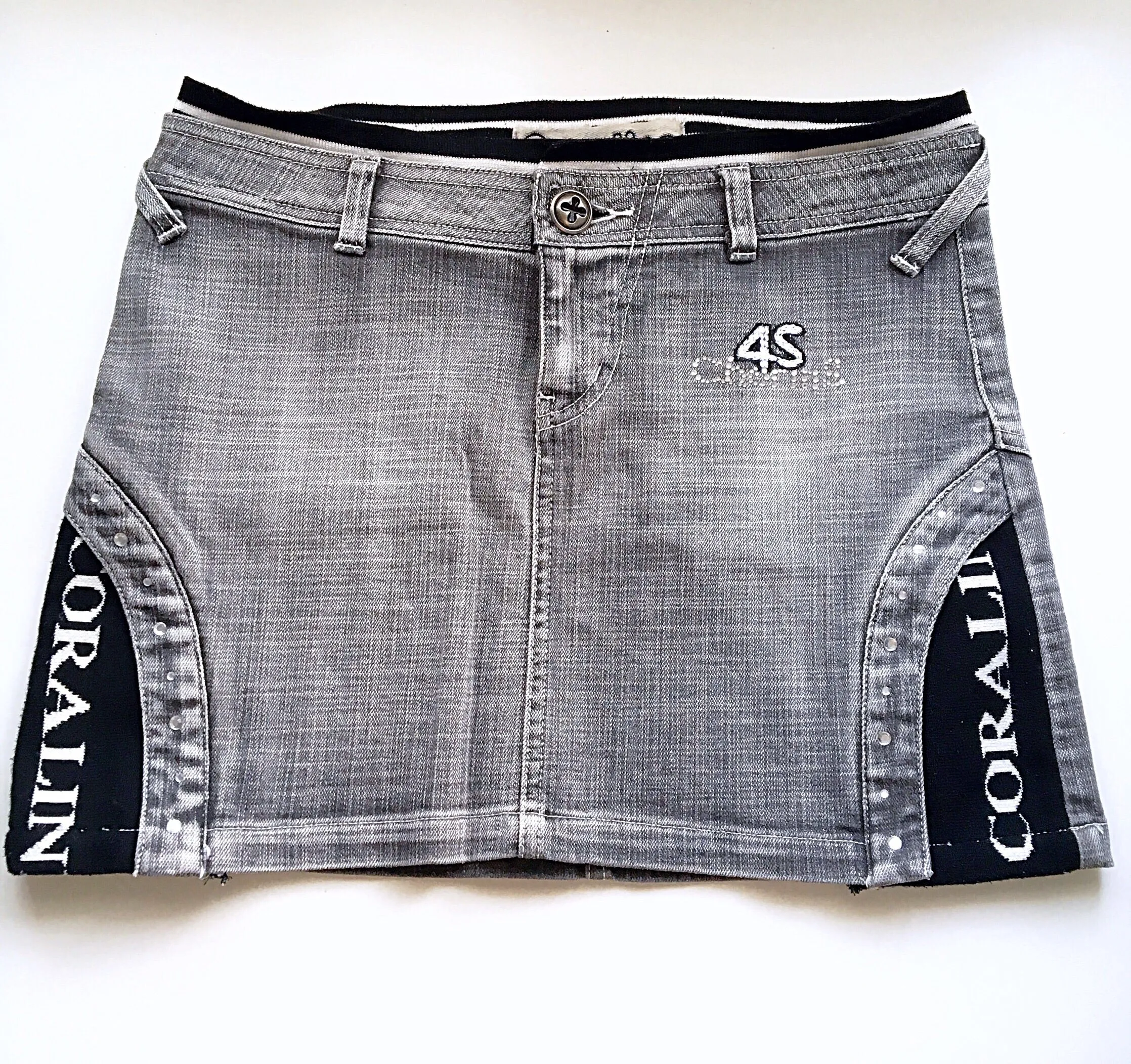 90S Y2K MID TO LOW WAIST WAISTED MINI JEANS DENIMS SKIRT