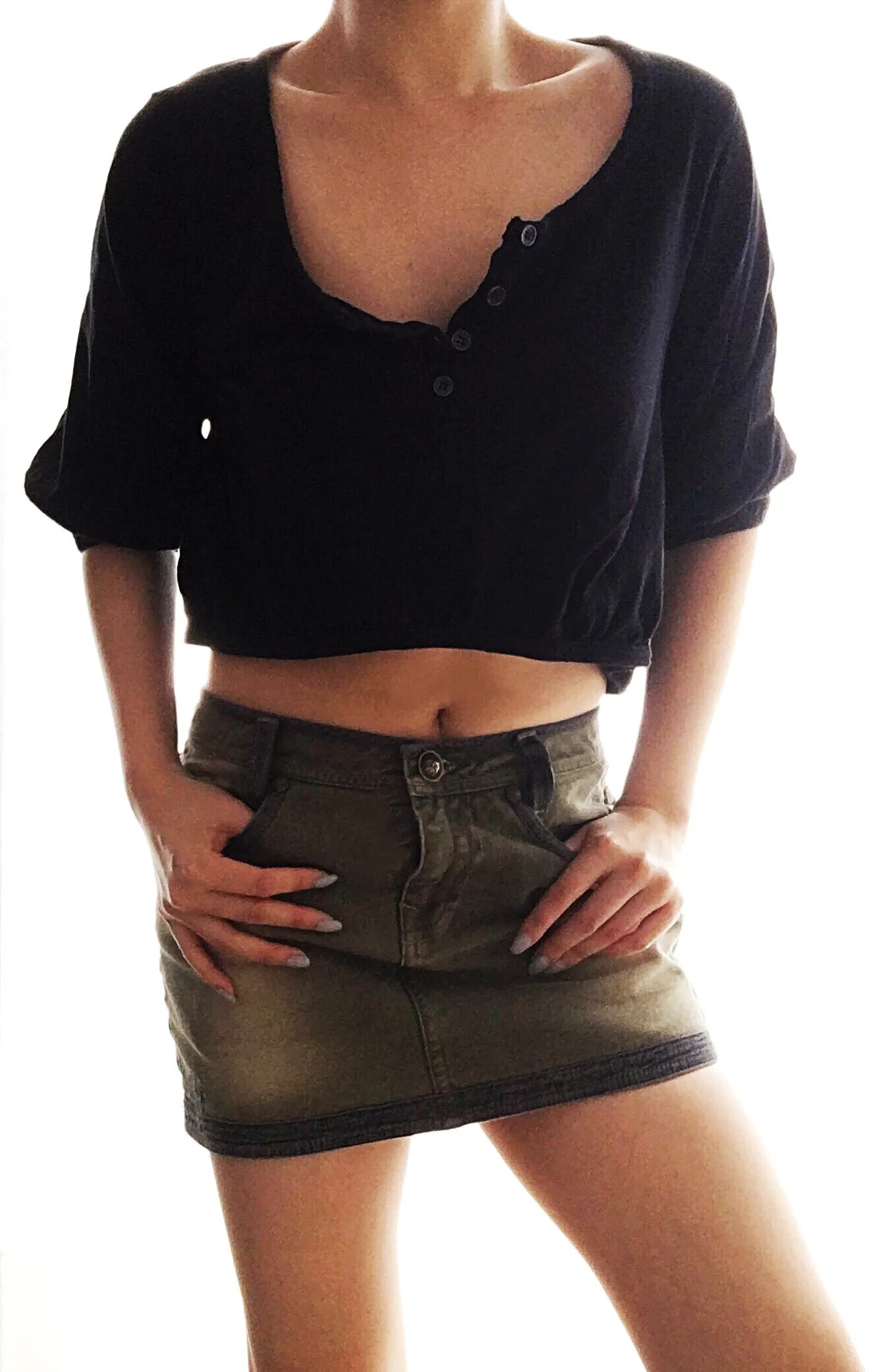 90S Y2K MID TO LOW WAIST WAISTED MINI JEANS DENIMS SKIRT