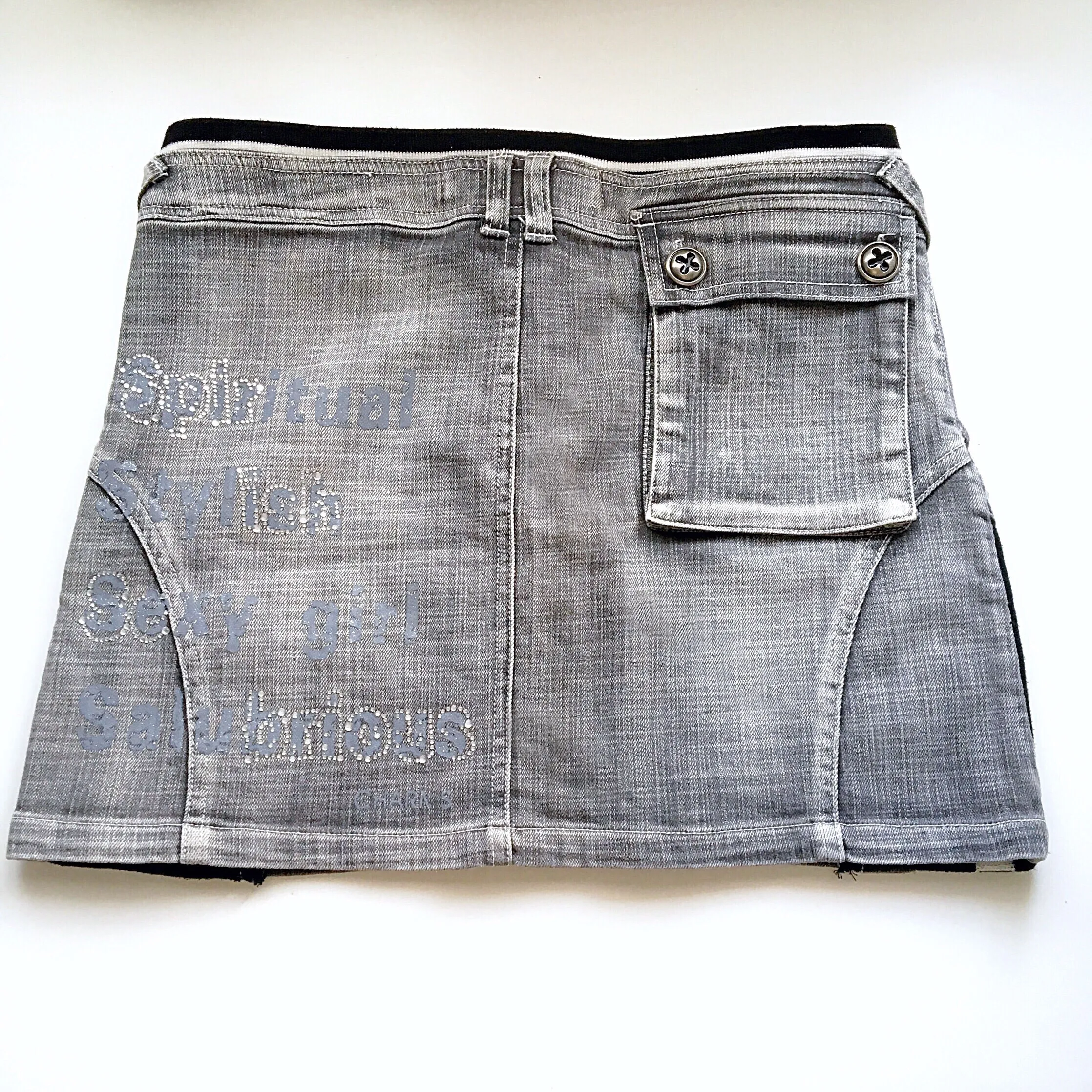 90S Y2K MID TO LOW WAIST WAISTED MINI JEANS DENIMS SKIRT