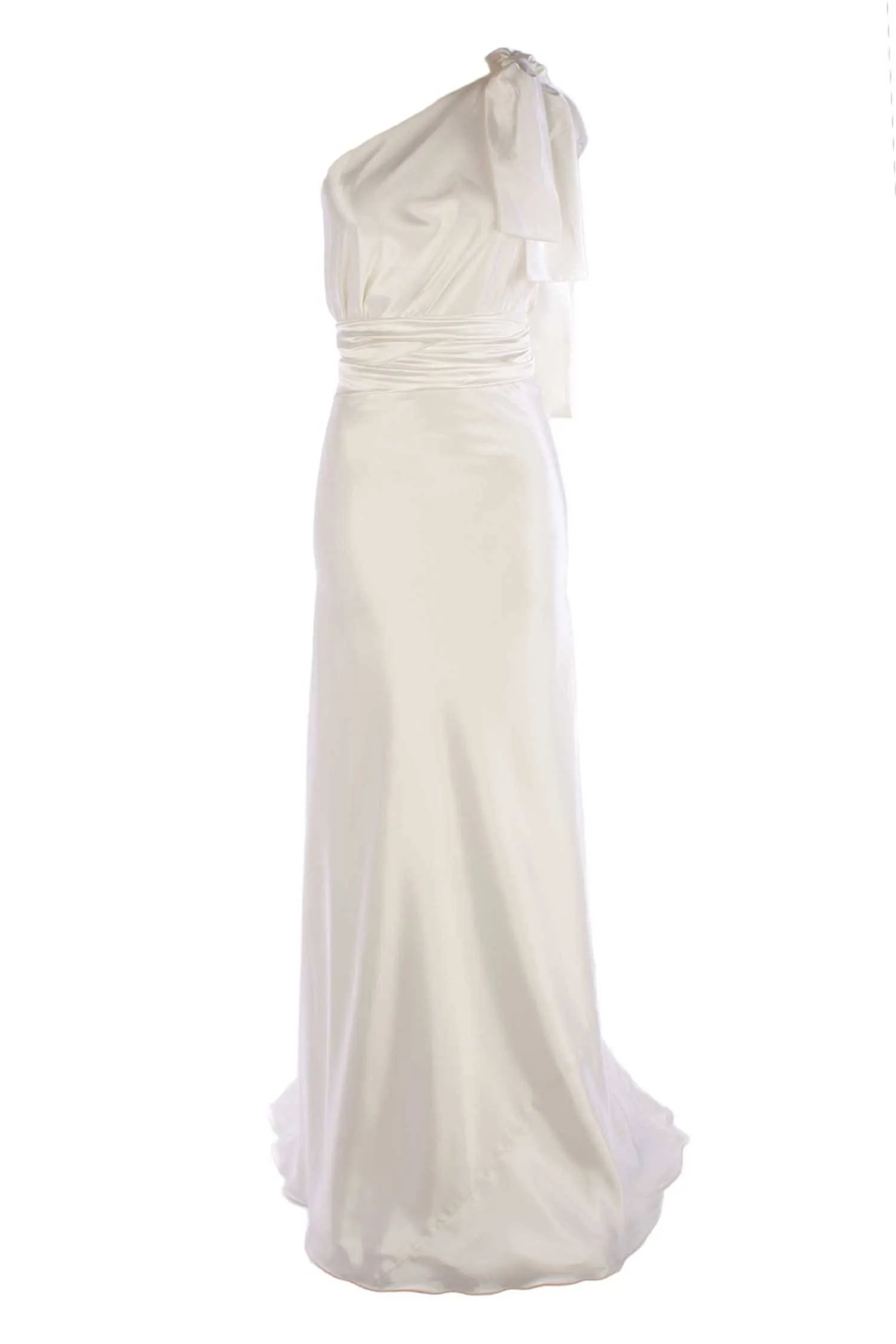 Caprice One Shoulder Low Back Gown