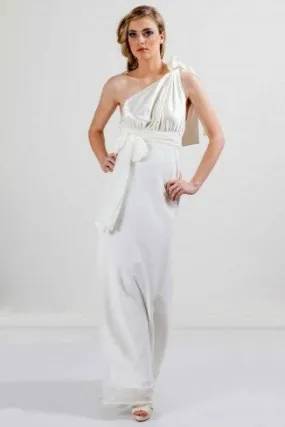 Caprice One Shoulder Low Back Gown