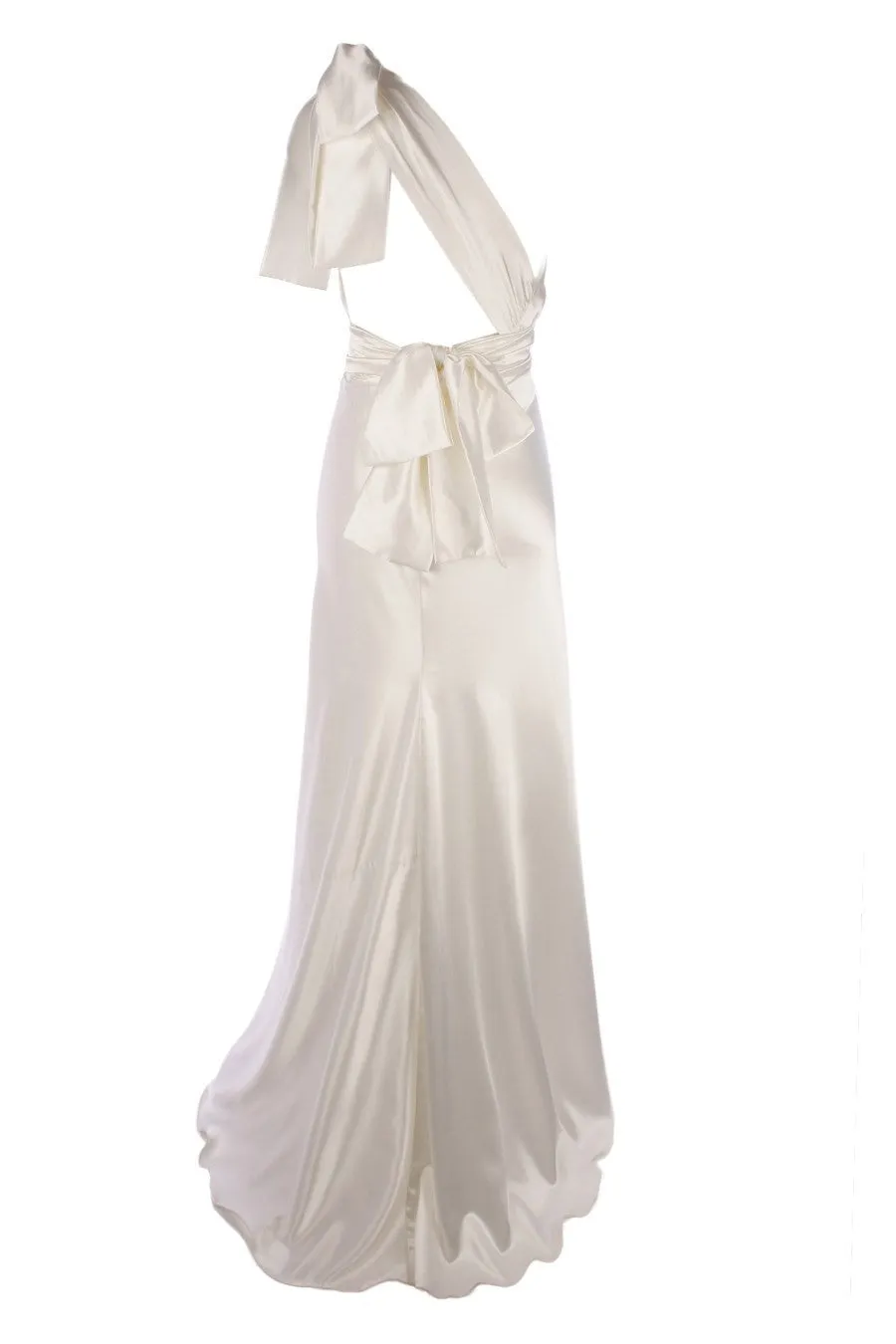Caprice One Shoulder Low Back Gown