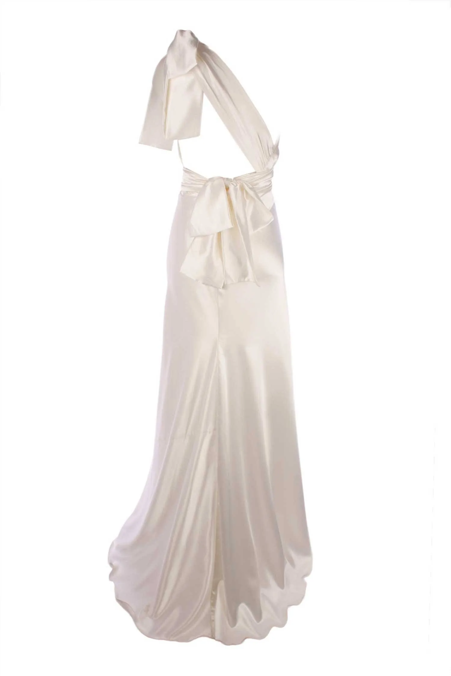 Caprice One Shoulder Low Back Gown