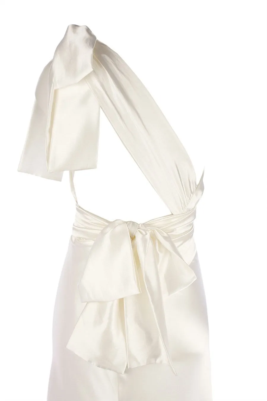 Caprice One Shoulder Low Back Gown