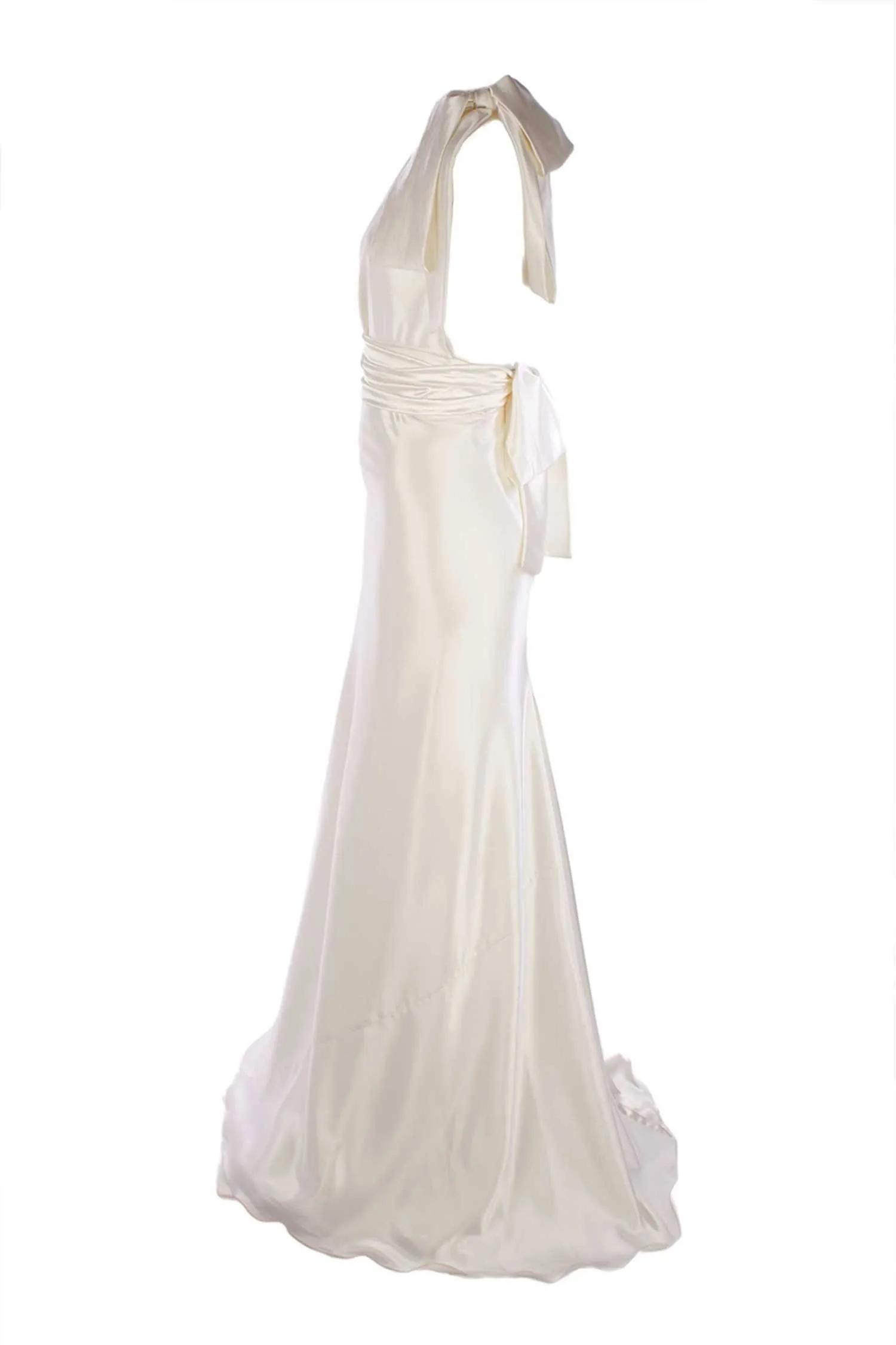Caprice One Shoulder Low Back Gown