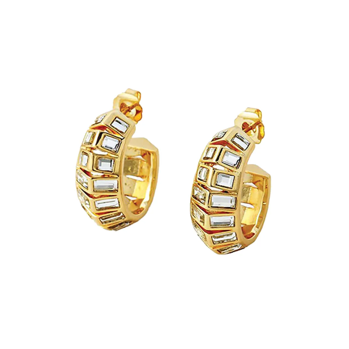 Disco Mirror Rib Hoop Earring
