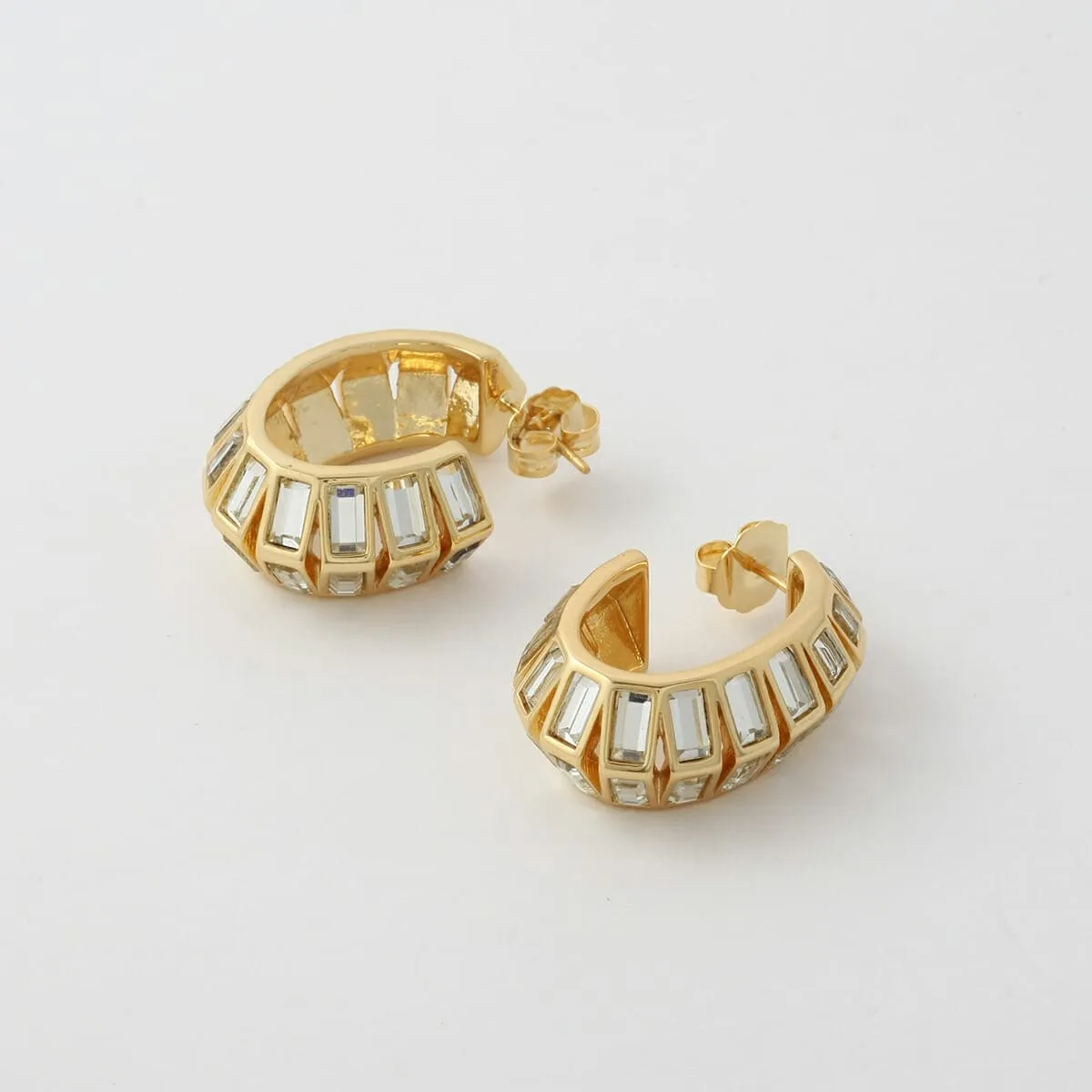 Disco Mirror Rib Hoop Earring