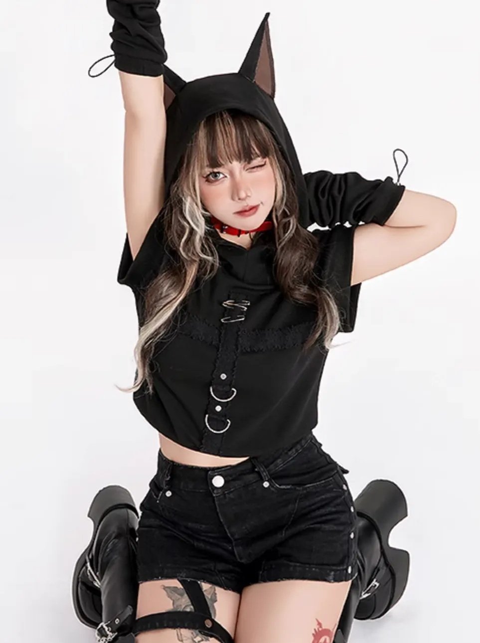 Doberman Top Carbon Sleeveless Hooded