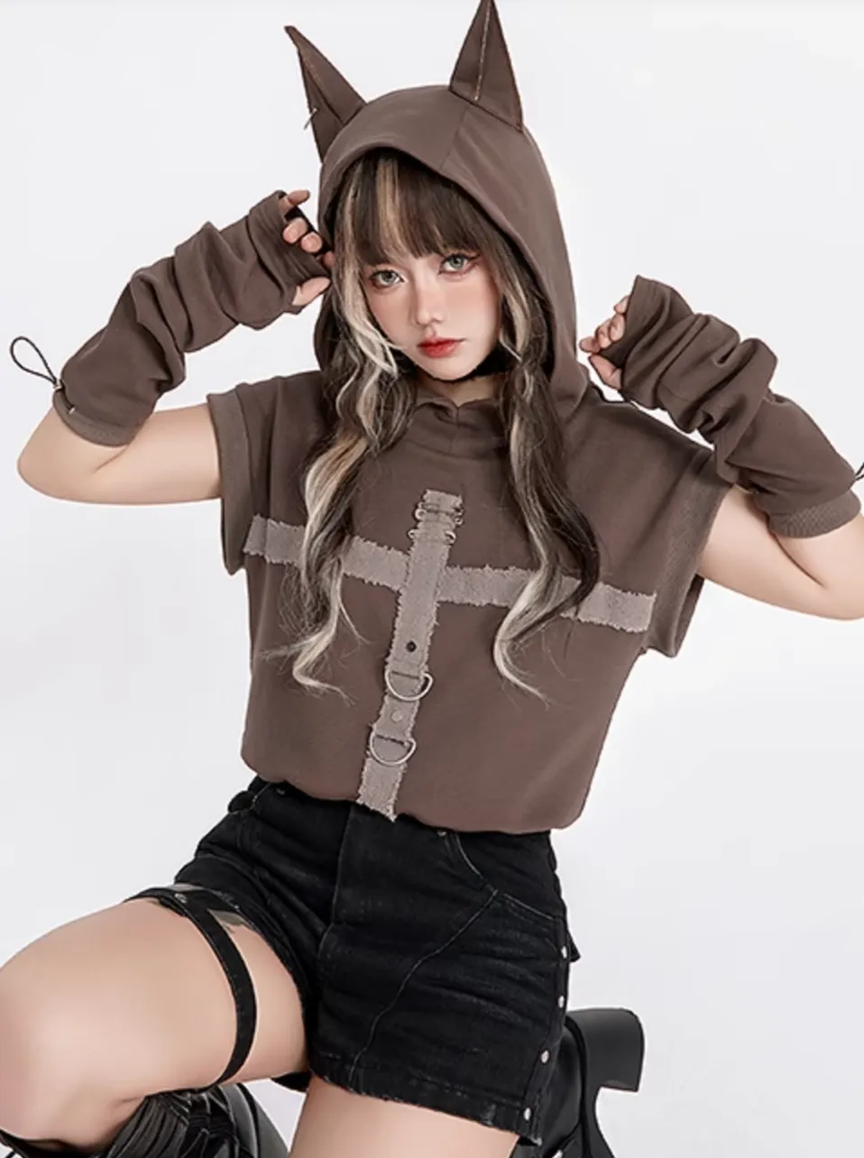 Doberman Top Carbon Sleeveless Hooded
