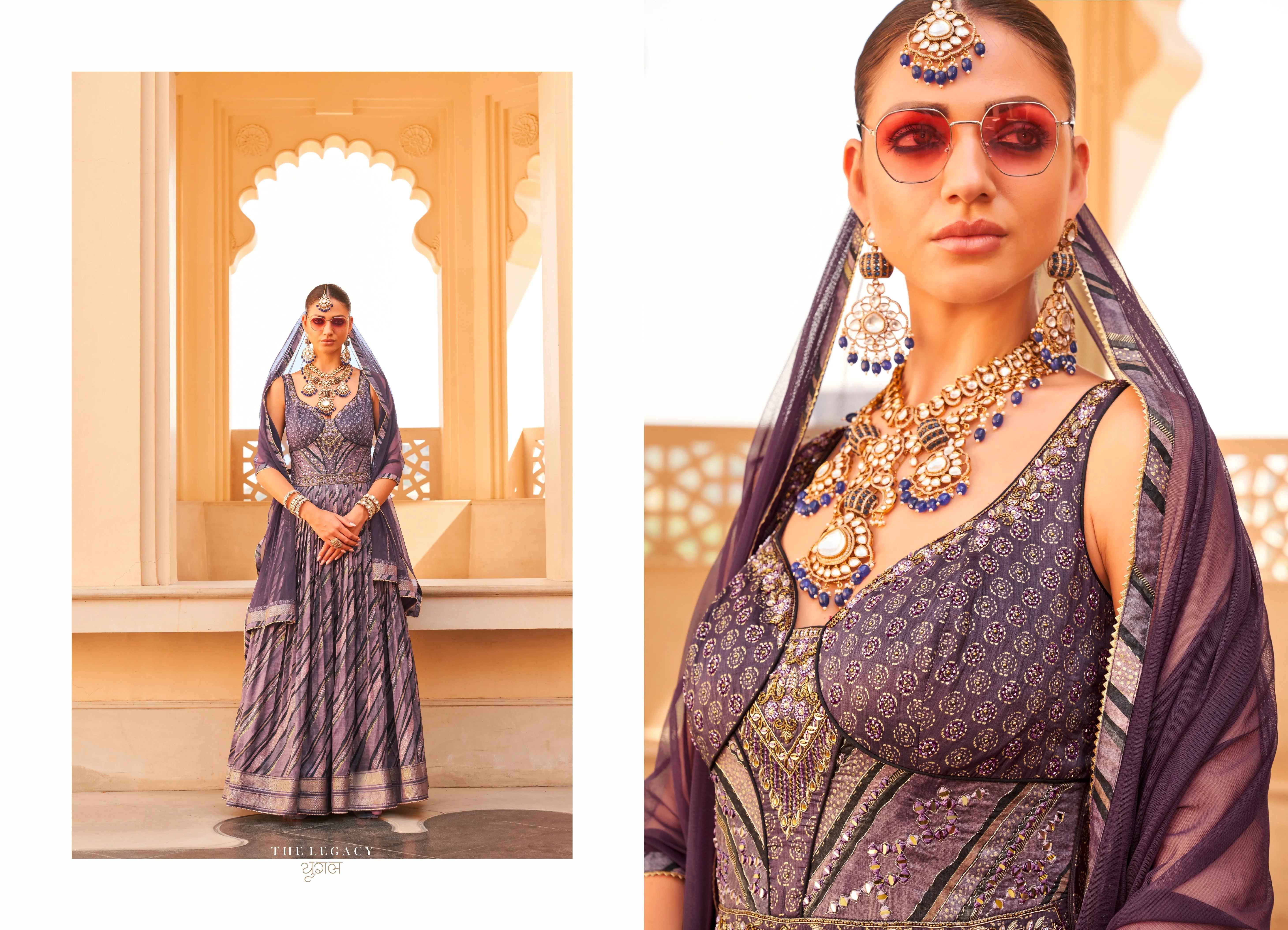Glamorous Foil Print Gown with Net Dupatta for Special Occasions