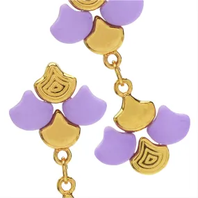 Graceful Ginko Earrings in Purple