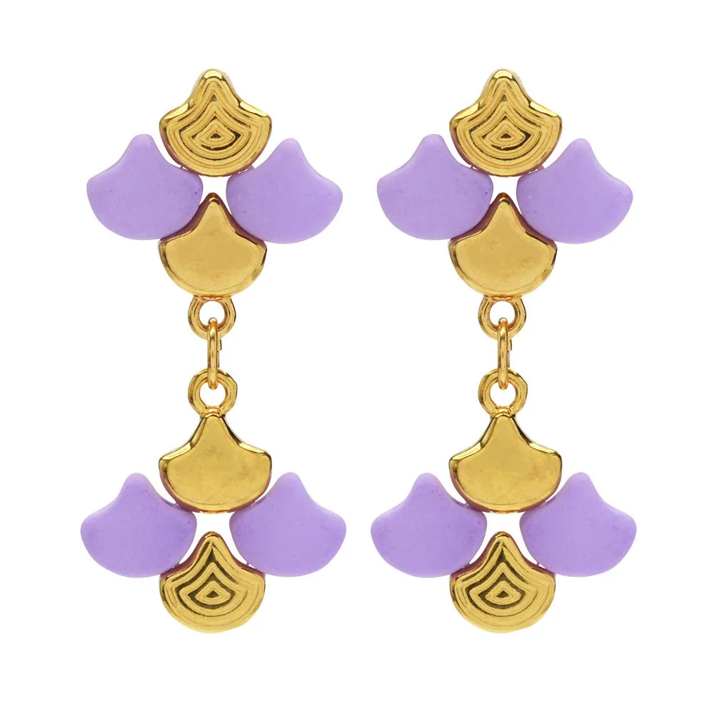 Graceful Ginko Earrings in Purple