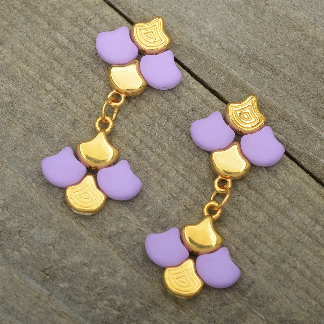 Graceful Ginko Earrings in Purple