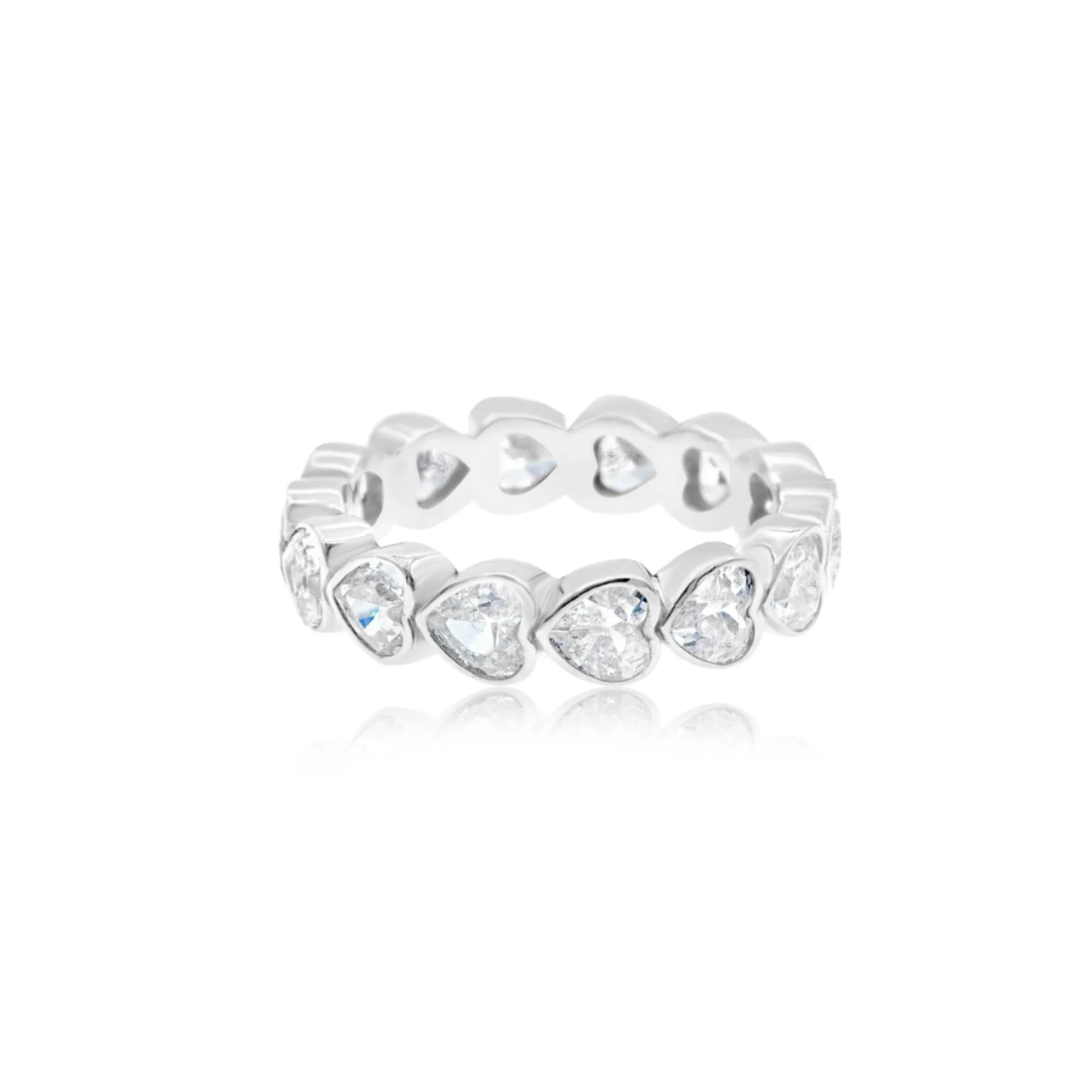 Heart Bezel-Set Eternity Band
