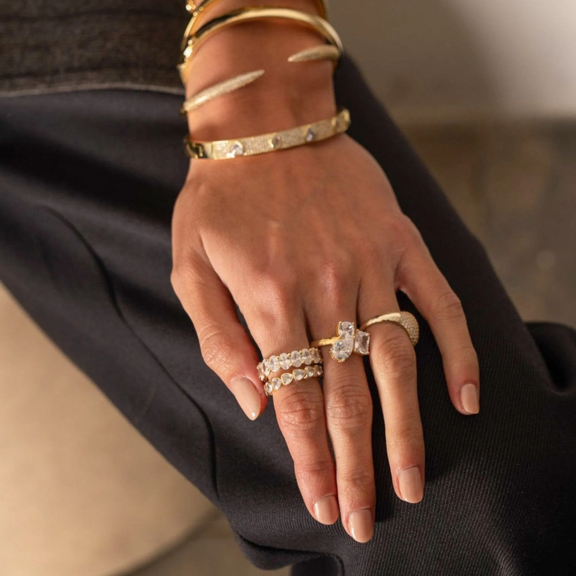 Heart Bezel-Set Eternity Band