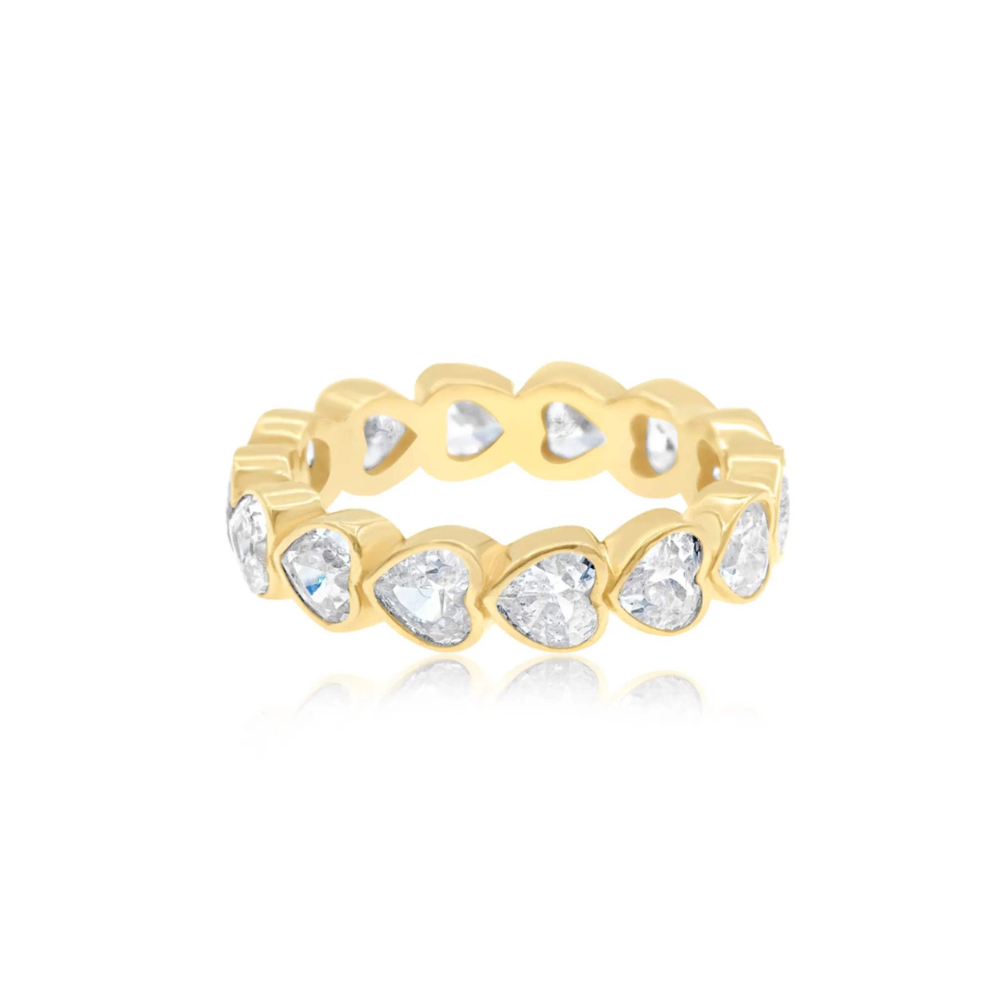 Heart Bezel-Set Eternity Band
