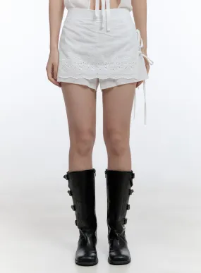 Lace Wrap Cotton Shorts CG414