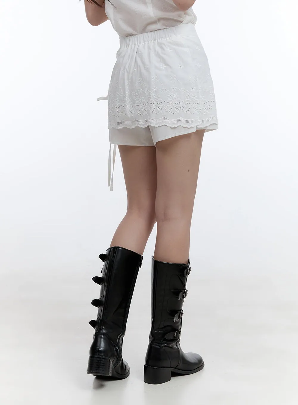 Lace Wrap Cotton Shorts CG414