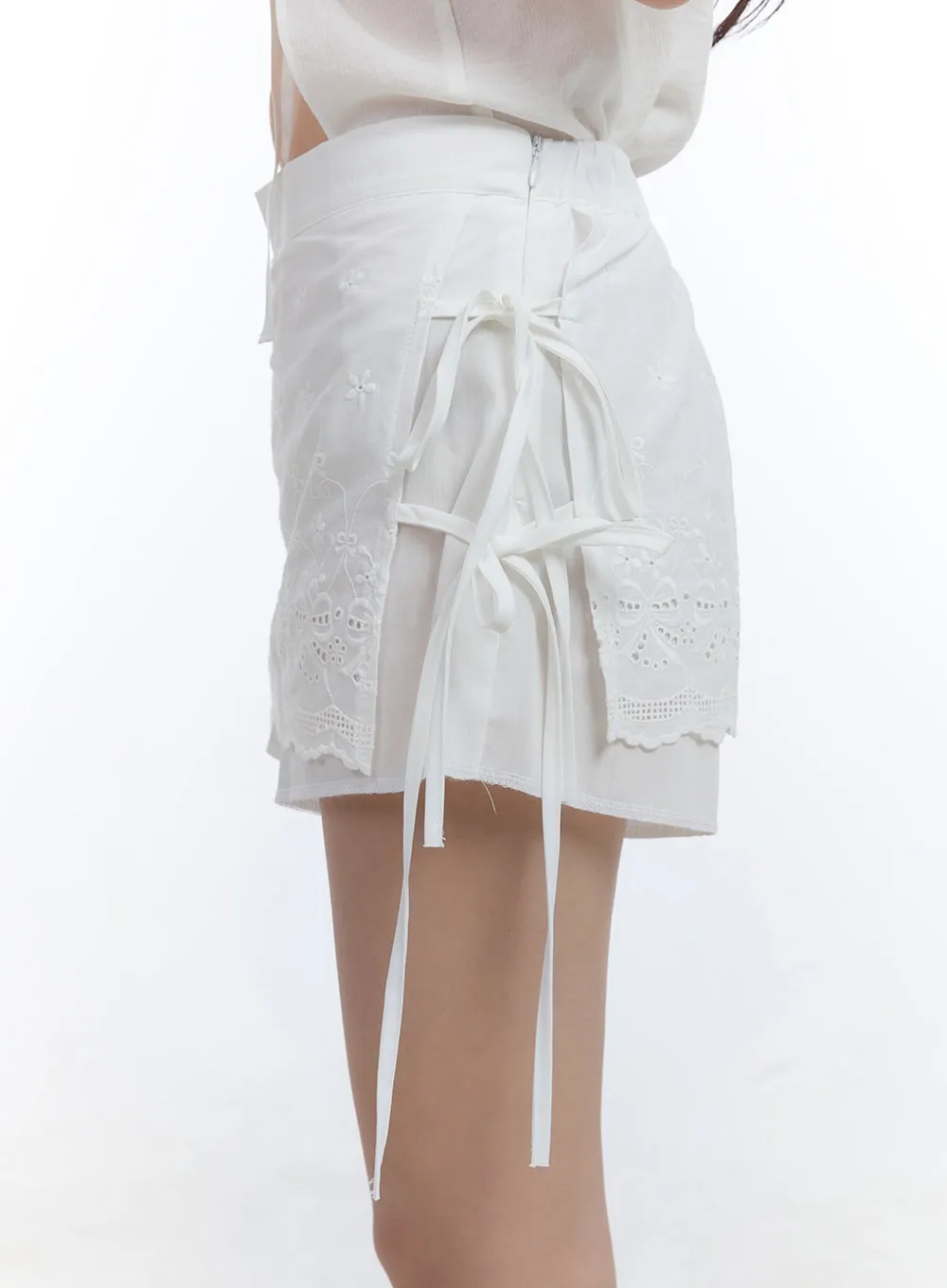 Lace Wrap Cotton Shorts CG414