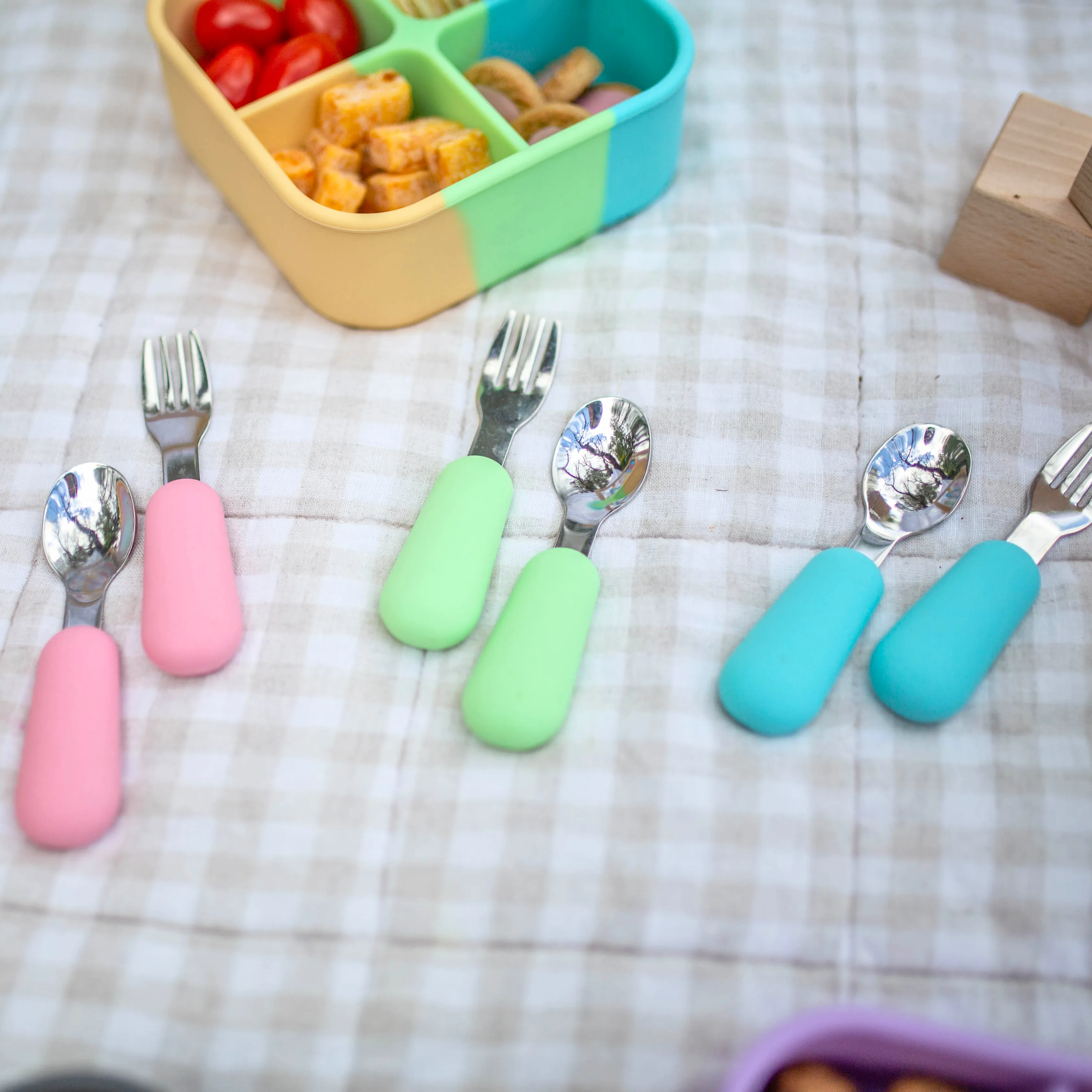 Lime Spoon and Fork Set