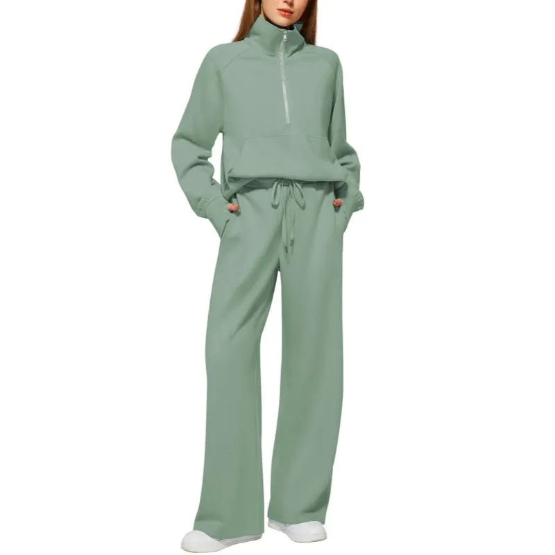 Loose Fit Two Piece Sweatshirt And Sweatpants Set