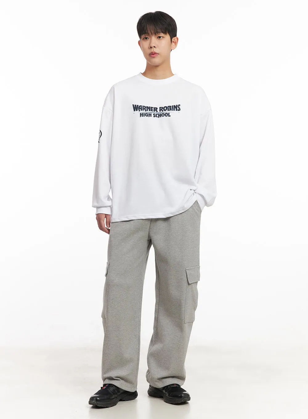 Men's Cargo Pocket Wide-Fit Sweatpants IM517