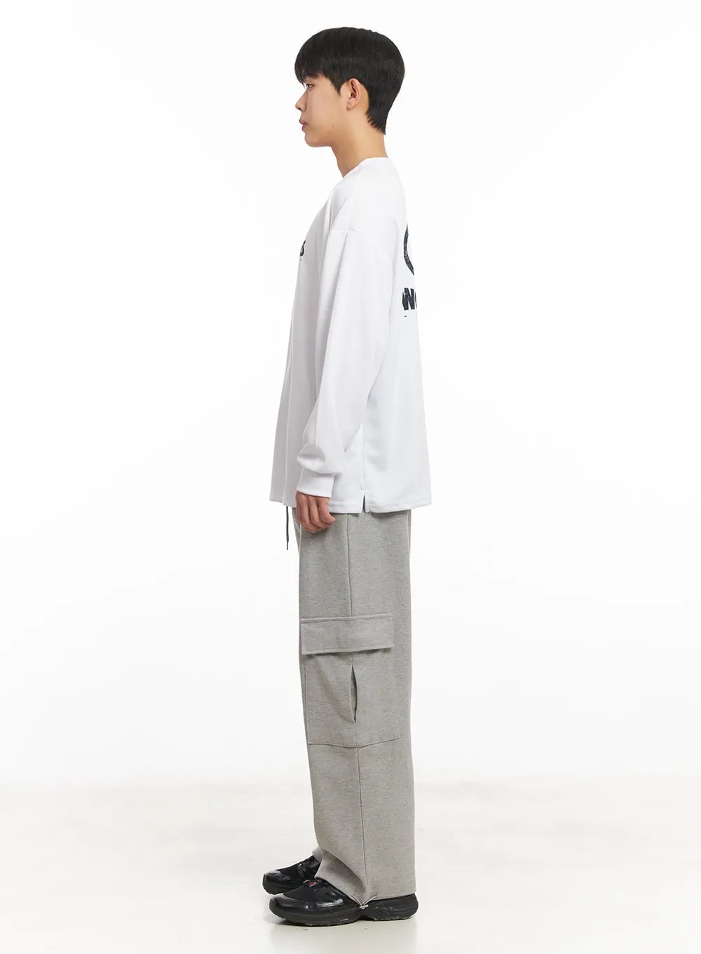 Men's Cargo Pocket Wide-Fit Sweatpants IM517