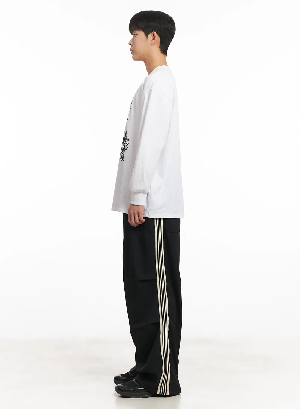 Men's Wide-Fit Striped Sweatpants IM517
