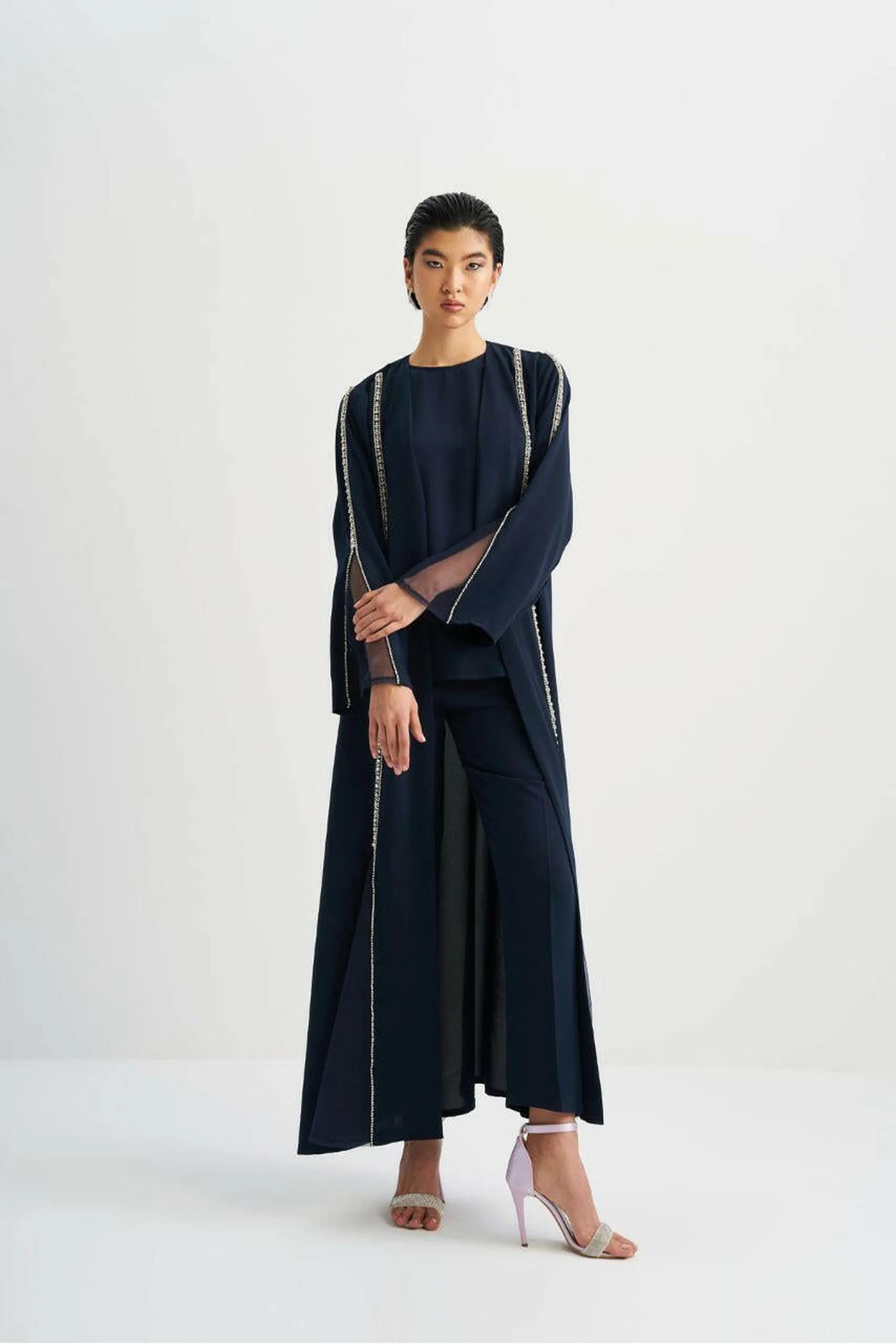 Nadia Islamic Wedding Abaya - Gorgeous Details' - Embellished SHEER Abaya - Long Sleeves