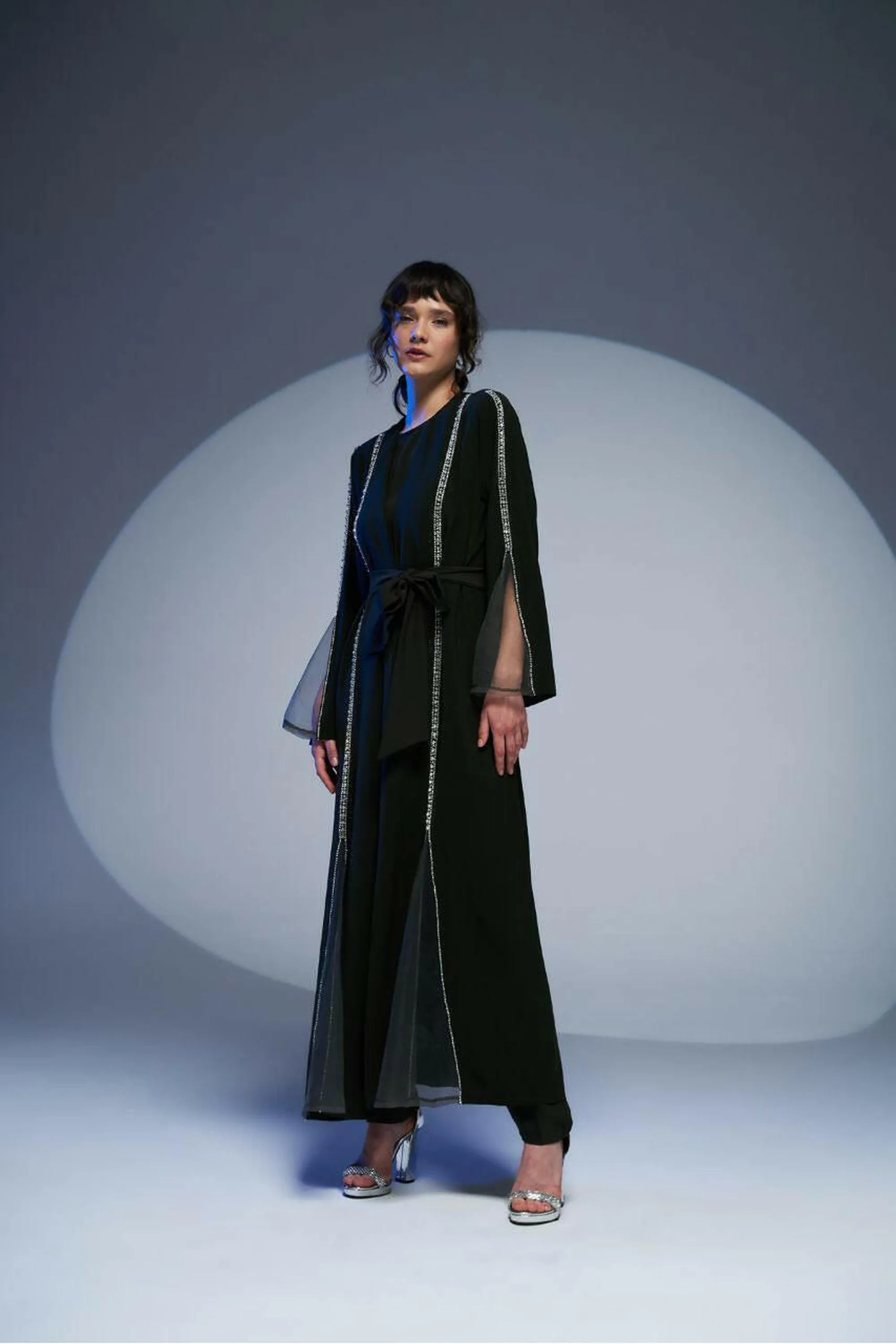 Nadia Islamic Wedding Abaya - Gorgeous Details' - Embellished SHEER Abaya - Long Sleeves