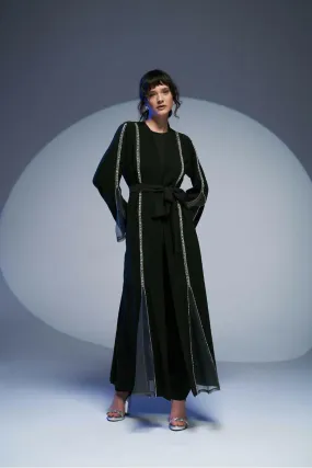 Nadia Islamic Wedding Abaya - Gorgeous Details' - Embellished SHEER Abaya - Long Sleeves