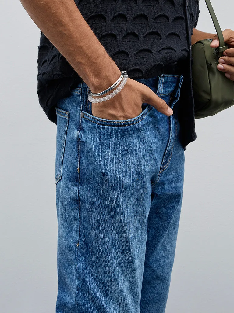 Nuon Blue Washed Slim - Fit Mid - Rise Jeans