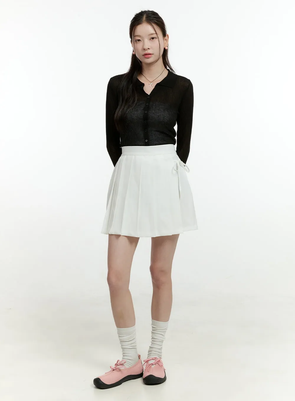 Pleated Wrap Mini Skort OL430