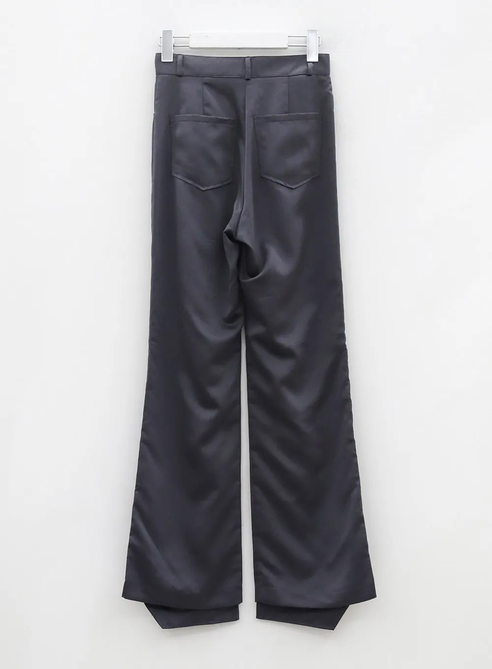Satin Slit Straight Fit Tailored Pants OG10