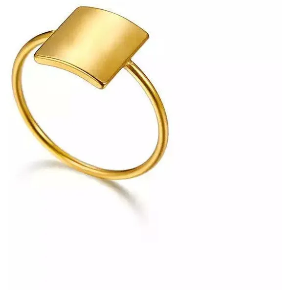 Square Midi Ring - Stainless Steel