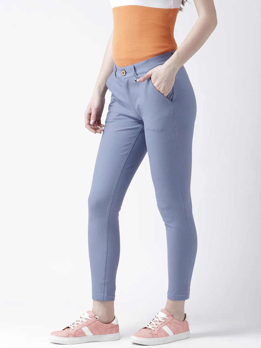 Women Blue Slim Fit Trouser