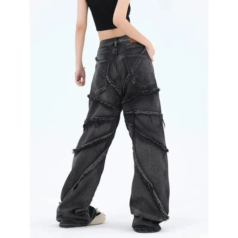 Y2K Vintage-Denimhose für Damen mit Oversize-Schnitt