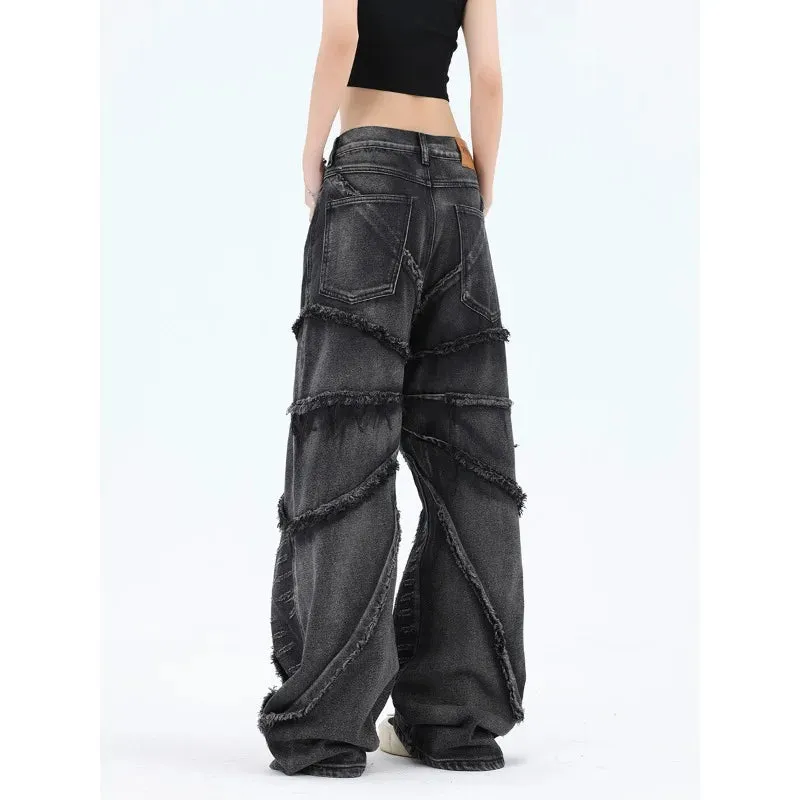 Y2K Vintage-Denimhose für Damen mit Oversize-Schnitt