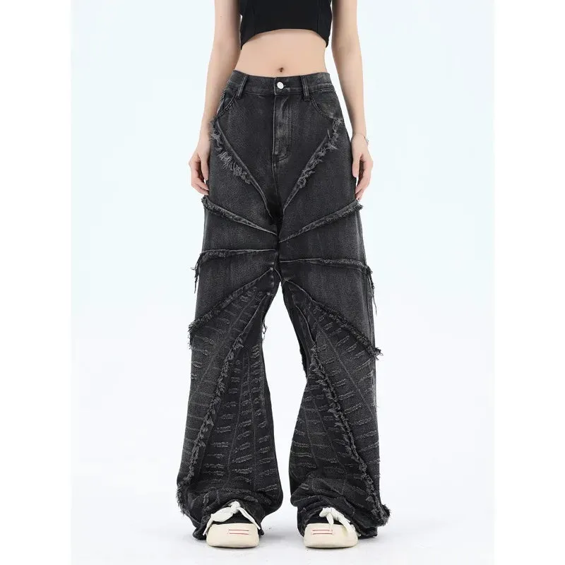 Y2K Vintage-Denimhose für Damen mit Oversize-Schnitt
